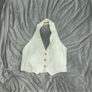 Free People Cream Halter Vest Top